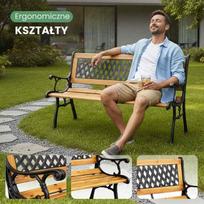 ermitazas lauko suolai - Lauko suoliukas Fancy Garden, rudas/juodas - 6 nuotrauka