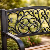 senukai.lt lauko suoliukai - Lauko suolas Fancy Garden Nerina, juodas (Black) - 7 nuotrauka