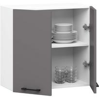 olivia virtuve - Pakabinama virtuvės spintelė Akord Olivia W60, balta/grafito (White/Graphite) - 5 nuotrauka