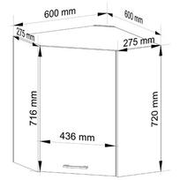 olivia virtuve - Kampinė pakabinama virtuvės spintelė Akord Furniture Factory Oliwia H720, balta (White) - 6 nuotrauka