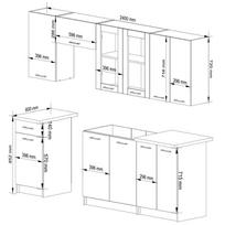 olivia virtuve - Virtuvinių spintelių komplektas NORE OLIVIA H720, 240 cm, balta/betono (White/Concrete) - 12 nuotrauka