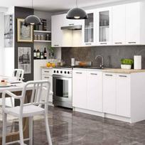 olivia virtuve - Virtuvinių spintelių komplektas NORE OLIVIA H720, 240 cm, balta/betono (White/Concrete) - 13 nuotrauka