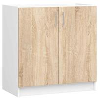 virtuves komplektai 180 - Virtuvės baldų komplektas Akord Lima, baltas/rudas (White/Brown) - 2 nuotrauka