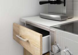 virtuves komplektai 180 - Virtuvės baldų komplektas Akord Lima, baltas/rudas (White/Brown) - 7 nuotrauka