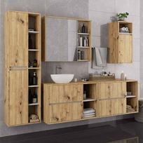 vonios spinteles 45 - Vonios spintelė po praustuvu VAMI W90, 2 stalčiai, „Artisan“ ąžuolas / kašmyras - 6 nuotrauka