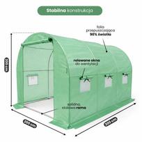 siltnamiai - Arkinis šiltnamis su orlaidėmis Akord Fabryka Mebli SZKOGR32MZIE, polietilenas, 2 x 3 m, žalia sp. - 8 nuotrauka