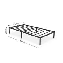 lova 100x200 - Lova VLX Metal, juoda, 213x111 cm, su grotelėmis - 8 nuotrauka