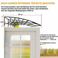 duru stogelis - Outsunny Stogelis lauko durims 90 x 295 cm - 4 nuotrauka