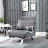 lova fotelis - Fotelis HOMCOM Atsipalaidimo kėdė, pilka (Grey) - 9 nuotrauka