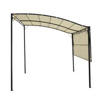 tentas nuo saules - Outsunny Sodo pavėsinė nuo saulės su sulankstomu šoniniu stogu UV apsauga - kreminė balta + juoda 3 x 2,5 m - 4 nuotrauka