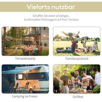 tentas nuo saules - Outsunny Sodo pavėsinė nuo saulės su sulankstomu šoniniu stogu UV apsauga - kreminė balta + juoda 3 x 2,5 m - 5 nuotrauka