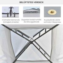 3x2,5 - Sodo pavėsinė Outsunny, 3x3x2.6 m, šviesiai pilka (Light Grey) - 6 nuotrauka