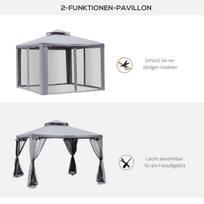 3x2,5 - Sodo pavėsinė Outsunny, 3x3x2.6 m, šviesiai pilka (Light Grey) - 7 nuotrauka