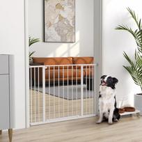 laiptu varteliai sunims - PawHut laiptų vartai, metaliniai, reguliuojami, 76-107 cm, balti (White) - 9 nuotrauka