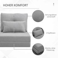 homcom sulankstomas - HOMCOM 2-in-1 sulankstomas grindų krėslas-lova, pilka spalva - 5 nuotrauka