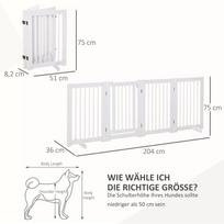 sunu varteliais - PawHut šunų varteliai su durelėmis, 75 cm, balti (White) - 3 nuotrauka