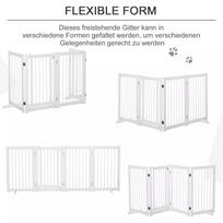 sunu varteliais - PawHut šunų varteliai su durelėmis, 75 cm, balti (White) - 4 nuotrauka
