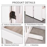 sunu varteliais - PawHut šunų varteliai su durelėmis, 75 cm, balti (White) - 5 nuotrauka