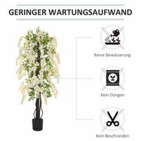 baltas cementas - Dirbtinis augalas vazone, Outsunny, balta/žalia (White/Green), 165 cm - 5 nuotrauka
