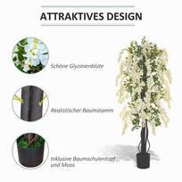 baltas cementas - Dirbtinis augalas vazone, Outsunny, balta/žalia (White/Green), 165 cm - 7 nuotrauka