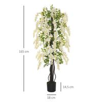 baltas cementas - Dirbtinis augalas vazone, Outsunny, balta/žalia (White/Green), 165 cm - 8 nuotrauka