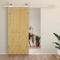 stumdomu sistemu begelis - HOMCOM Stumdomų durų furnitūros rinkinys 183 cm, balta (White) - 2 nuotrauka