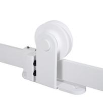 stumdomu sistemu begelis - HOMCOM Stumdomų durų furnitūros rinkinys 183 cm, balta (White) - 5 nuotrauka