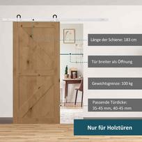 stumdomu sistemu begelis - HOMCOM Stumdomų durų furnitūros rinkinys 183 cm, balta (White) - 7 nuotrauka