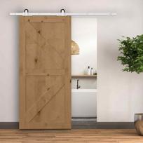stumdomu sistemu begelis - HOMCOM Stumdomų durų furnitūros rinkinys 183 cm, balta (White) - 9 nuotrauka