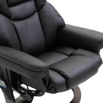 foteliai su masazo funkcija - Fotelis HOMCOM Relax su masažo funkcija ir kojų pakoja, juodas (Black) - 2 nuotrauka