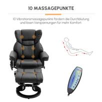 foteliai su masazo funkcija - Fotelis HOMCOM Relax su masažo funkcija ir kojų pakoja, juodas (Black) - 6 nuotrauka