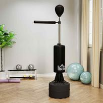 bokso kamuoliukas - HOMCOM Stovas su bokso maišu ir greičio kamuoliu, reguliuojamo aukščio, 155-205 cm, Juodas (Black) - 2 nuotrauka