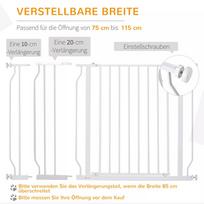 varteliai vaikams - PawHut šunų durų varteliai, 75-115 cm, balti (White) - 6 nuotrauka
