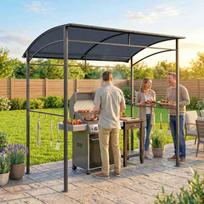pavesine nuo lietaus - Pavėsinė Outsunny, 215x150x174/220 cm, Juoda (Black) - 3 nuotrauka