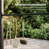 pavesine nuo lietaus - Pavėsinė Outsunny, 215x150x174/220 cm, Juoda (Black) - 6 nuotrauka