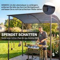 pavesine nuo lietaus - Pavėsinė Outsunny, 215x150x174/220 cm, Juoda (Black) - 7 nuotrauka