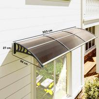 duru stogelis - Outsunny Stogelis durims/langams, 303x96x27 cm, rudas (Brown) ir juodas (Black) - 8 nuotrauka