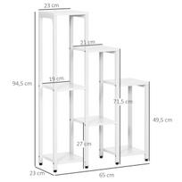 geliu stovas baltas - Gėlių stovas Outsunny 7 pakopų, 65 x 23 x 94,5 cm, baltas (White), plienas - 8 nuotrauka
