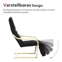 fotelis kojom - Homcom Svetainės fotelis su reguliuojama atrama kojoms, juodas (Black) - 7 nuotrauka