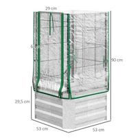 siltnamiai plastikiniai - Outsunny Pakeliamos lysvės rinkinys, 53x53x90 cm, su plastikiniu dangčiu ir grotelėmis - 8 nuotrauka
