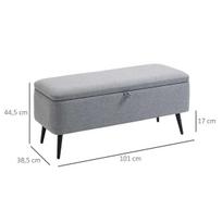 suoliukas daiktadeze - Suoliukas HOMCOM, pilkas (Gray) - 8 nuotrauka