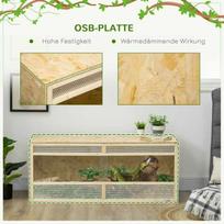 veisimas - "PawHut" terariumas ropliams, roplių šėrimo dėžė su ventiliacijos grotelėmis, stumdomomis stiklinėmis durelėmis, roplių veisimo dėžė varliagyviams, vorams, gamtai, 120 x 50 x 50 cm - 6 nuotrauka