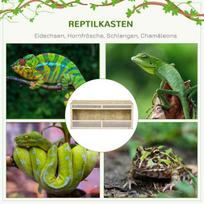 veisimas - "PawHut" terariumas ropliams, roplių šėrimo dėžė su ventiliacijos grotelėmis, stumdomomis stiklinėmis durelėmis, roplių veisimo dėžė varliagyviams, vorams, gamtai, 120 x 50 x 50 cm - 7 nuotrauka