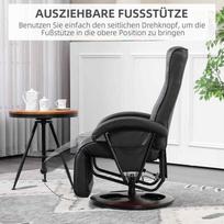 fotelis kojom - Fotelis HOMCOM Sukamasis poilsio krėslas, juoda (Black) - 6 nuotrauka