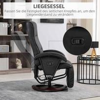 fotelis kojom - Fotelis HOMCOM Sukamasis poilsio krėslas, juoda (Black) - 7 nuotrauka