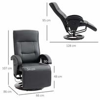 fotelis kojom - Fotelis HOMCOM Sukamasis poilsio krėslas, juoda (Black) - 8 nuotrauka