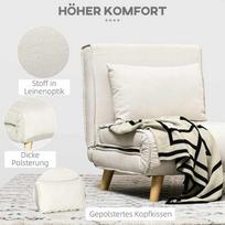 sulankstoma sofa lova - Fotelis HOMCOM Sofa-Lova, kreminė balta (Cream White) - 7 nuotrauka