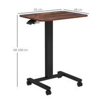 reguliuojamo aukscio staliukas su ratukais - Vinsetto Reguliuojamo aukščio kompiuterio stalas Kaimiškas rudas (Rustic Brown) - 8 nuotrauka