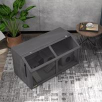 medinis narvas ziurkenui - PawHut Hamsterių narvas, 84 x 45 x 44 cm, Pilkas (Gray) - 3 nuotrauka