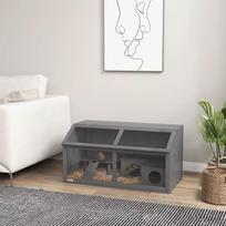 medinis narvas ziurkenui - PawHut Hamsterių narvas, 84 x 45 x 44 cm, Pilkas (Gray) - 9 nuotrauka